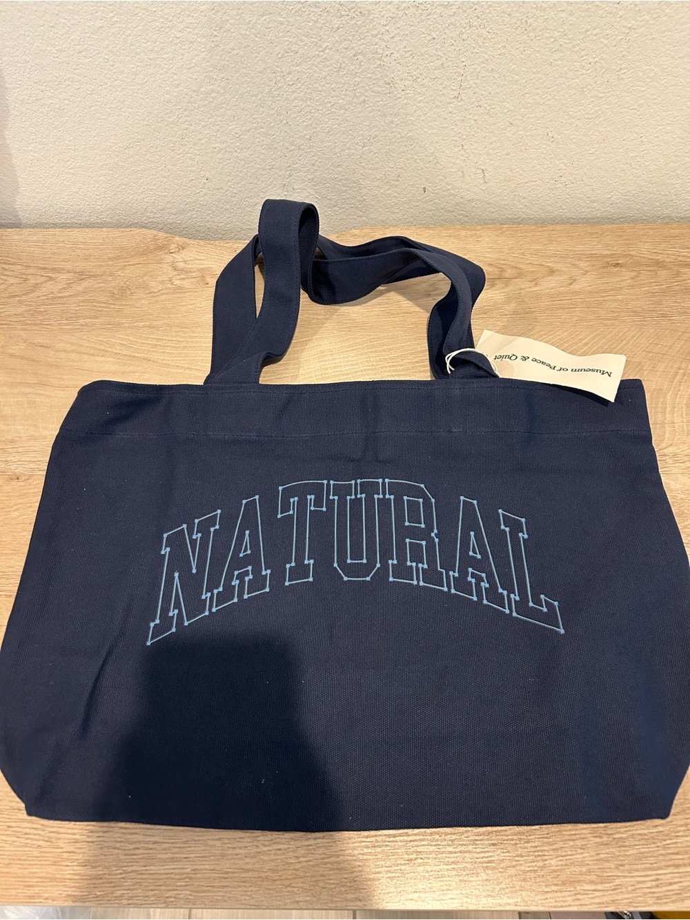 NWT Museum of Peace & Quiet Outline 'Natural‘ Tote in Navy Blue, $60 Retail
